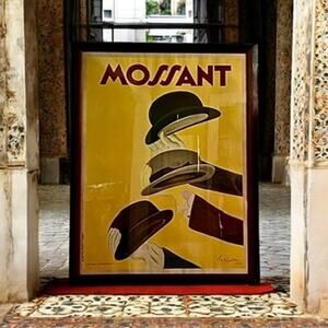 Art Deco Print-Framed Poster-French Hats Ad-Antique-30s Reproduction-VTG Dapper